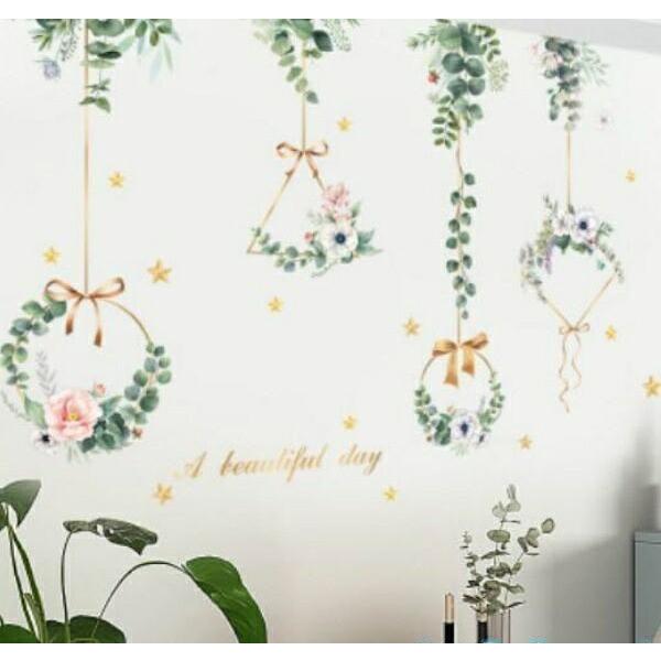 ウォールステッカー おしゃれ 南国 植物 花 グリーン リーフ リース 海 ヤシの木 木 アイビー ...