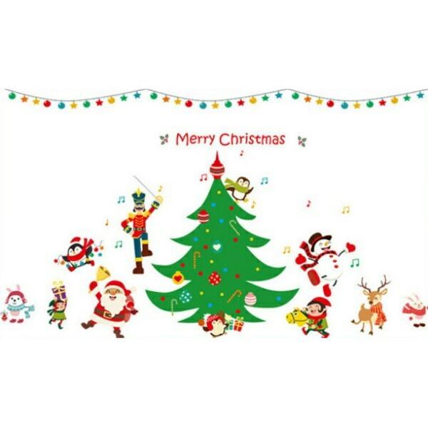 ウォールステッカー クリスマス サンタクロース ステッカー クリスマスツリー 北欧 サンタ 冬 トナ...