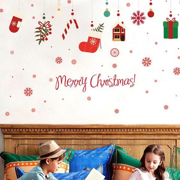 ウォールステッカー クリスマス サンタクロース ステッカー クリスマスツリー トナカイ 北欧 ガラス...