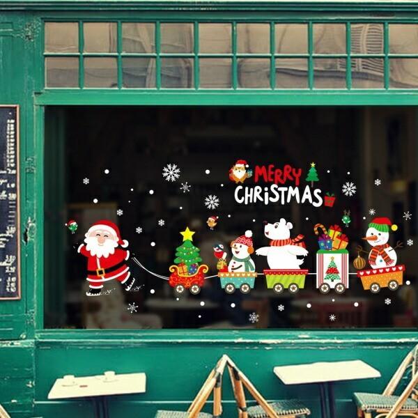 ウォールステッカー クリスマス サンタクロース ステッカー クリスマスツリー サンタ 冬 トナカイ ...