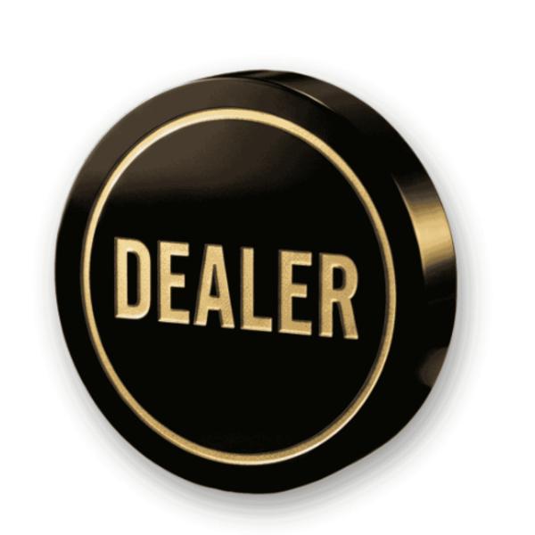 ポーカー ディーラーボタン DEALER 80mm 水晶製 poker ブラック×ゴールド ポーカー...