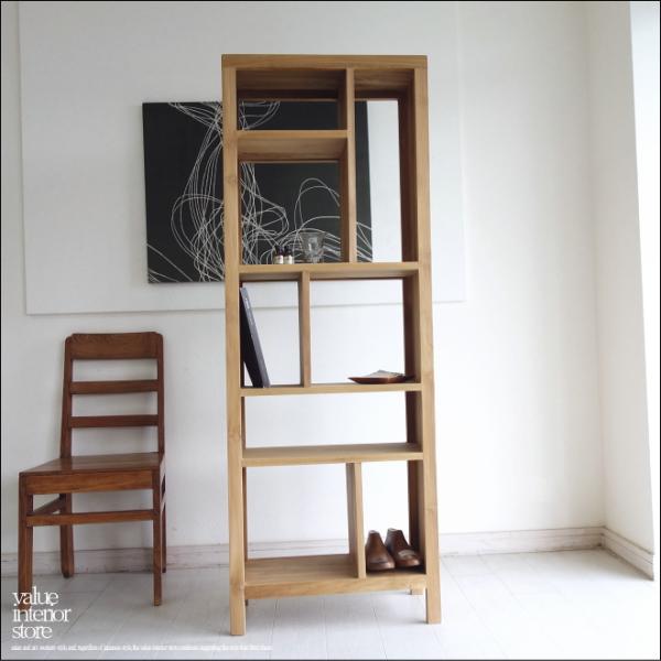 無垢材 チーク角シェルフN 本棚 飾り棚 収納棚 キッチンシェルフ オープンシェルフ ナチュラル シ...