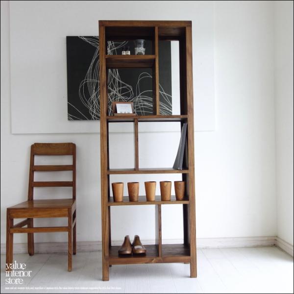 無垢材 チーク角シェルフMed 本棚 飾り棚 オープンシェルフ キッチンシェルフ 収納家具 棚 シン...