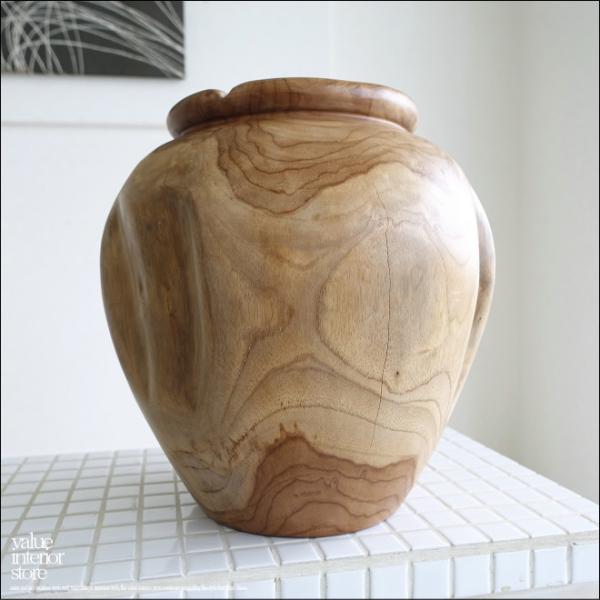 総無垢 プランツポットN05 鉢カバー 木鉢 プランツカバー 丸鉢 小物入れ 天然木 手作り プリミ...