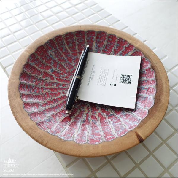 モンキーポッド無垢材 デコレーショントレイRD 小物入れ 飾り皿 木製 菓子器 手作り エスニック ...