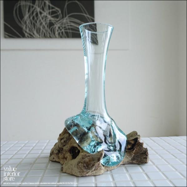 硝子フラワーベースSin01 花瓶 プリミティブガラスベース 手作り 一輪挿し 一点物 ハンドメイド...