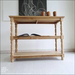 チーク無垢材 ボックスシェルフN 収納棚ラック キッチンシェルフ 本棚