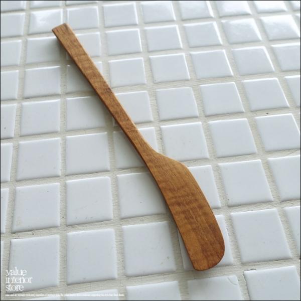 無垢材 チークバターナイフL17.5cm ジャムナイフ 木製ナイフ 木製カトラリー へら ヘラ 手作...
