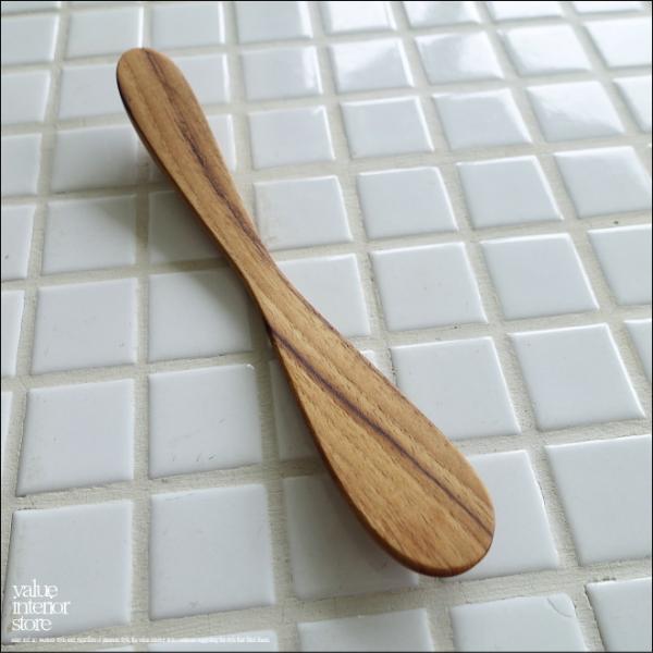 無垢材 チークバターナイフL15cm ジャムナイフ へら ヘラ 木製ナイフ 木製カトラリー 手作り ...