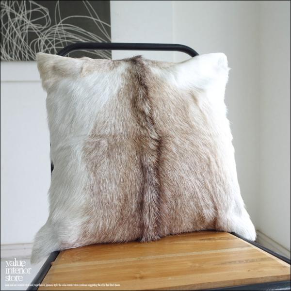 毛皮クッションカバー PUTI-63 天然皮革 北欧 本皮 レザー 正方形 手作り レトロ調 エスニ...