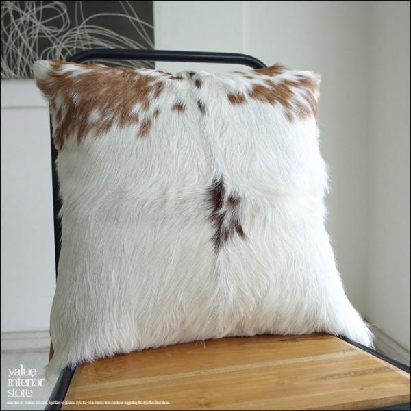 毛皮クッションカバー PUTI-04 天然皮革 北欧 本皮 レザー 正方形 手作り レトロ調 エスニ...