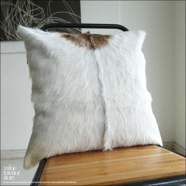 毛皮クッションカバー PUTI-06 天然皮革 北欧 本皮 レザー 正方形 手作り レトロ調 エスニ...