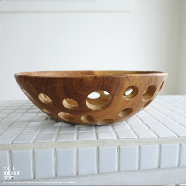 チークフルーツバスケットDOT 果物かご くだものかご 小物入れ カゴ 入れ物 ナチュラル 無垢材ボ...