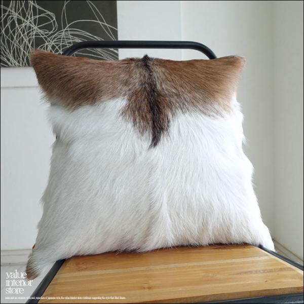 毛皮クッションカバー PUTI-08 天然皮革 北欧 本皮 レザー 正方形 手作り レトロ調 エスニ...