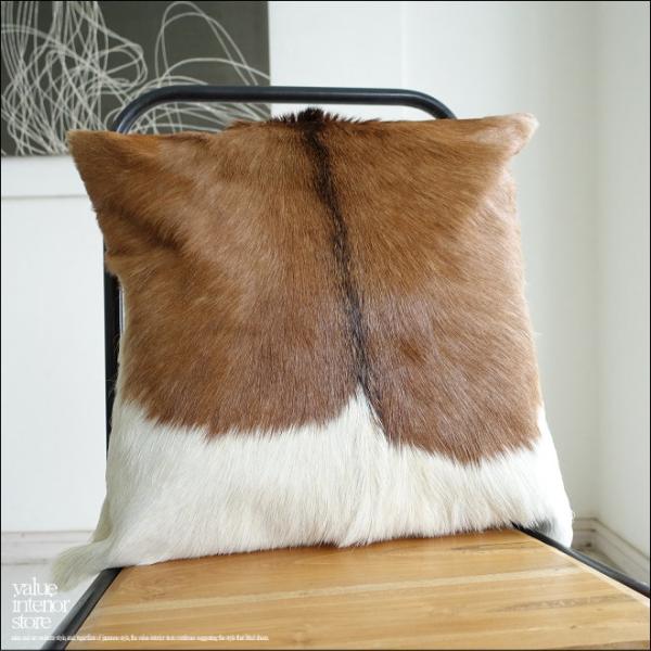 毛皮クッションカバー PUTI-10 天然皮革 北欧 本皮 レザー 正方形 手作り レトロ調 エスニ...