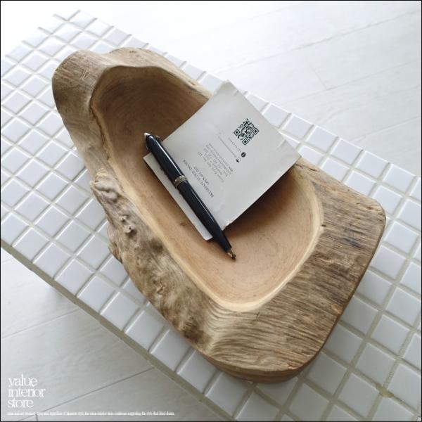 チーク総無垢 プリミティブトレイ 飾り鉢N32cm ボウル 小物入れ ナチュラル 天然木 鉢 入れ物...