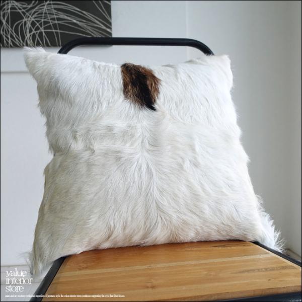 毛皮クッションカバー PUTI-12 天然皮革 北欧 本皮 レザー 正方形 手作り レトロ調 エスニ...