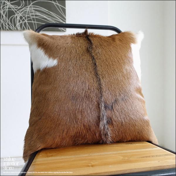 毛皮クッションカバー PUTI-13 天然皮革 北欧 本皮 レザー 正方形 手作り レトロ調 エスニ...