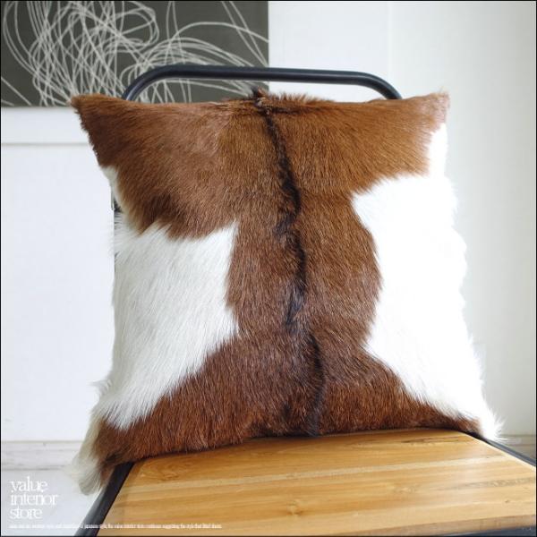毛皮クッションカバー PUTI-16 天然皮革 北欧 本皮 レザー 正方形 手作り レトロ調 エスニ...