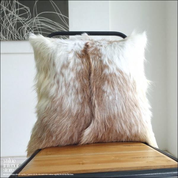毛皮クッションカバー PUTI-17 天然皮革 北欧 本皮 レザー 正方形 手作り レトロ調 エスニ...