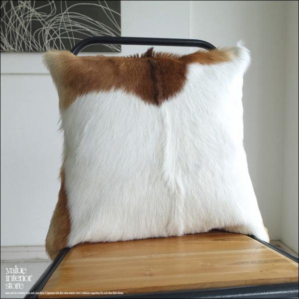 毛皮クッションカバー PUTI-18 天然皮革 北欧 本皮 レザー 正方形 手作り レトロ調 エスニ...