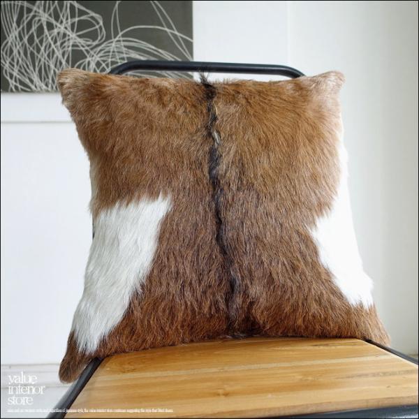 毛皮クッションカバー PUTI-19 天然皮革 北欧 本皮 レザー 正方形 手作り レトロ調 エスニ...