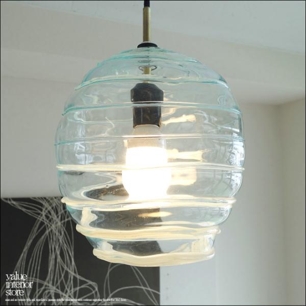 吹きガラスペンダントライトclwh 天井照明 照明器具 硝子ランプシェード 吊り下げ灯 明かり 送料...