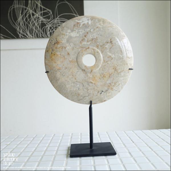 天然大理石オブジェCir/SL マーブル 置物 装飾 天然石アート 円形オブジェ カフェ装飾 飾り ...