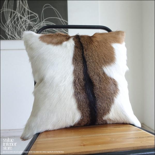 毛皮クッションカバー PUTI-03 天然皮革 北欧 本皮 レザー 正方形 手作り レトロ調 エスニ...