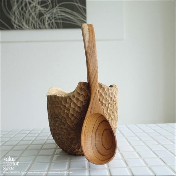 チーク無垢材 どんぶりスプーンL20cm スープスプーン 蓮華 レンゲ カレースプーン 無垢材カトラ...