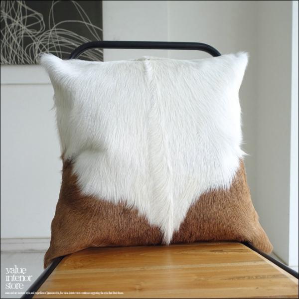 毛皮クッションカバー PUTI-03 天然皮革 北欧 本皮 レザー 正方形 手作り レトロ調 エスニ...
