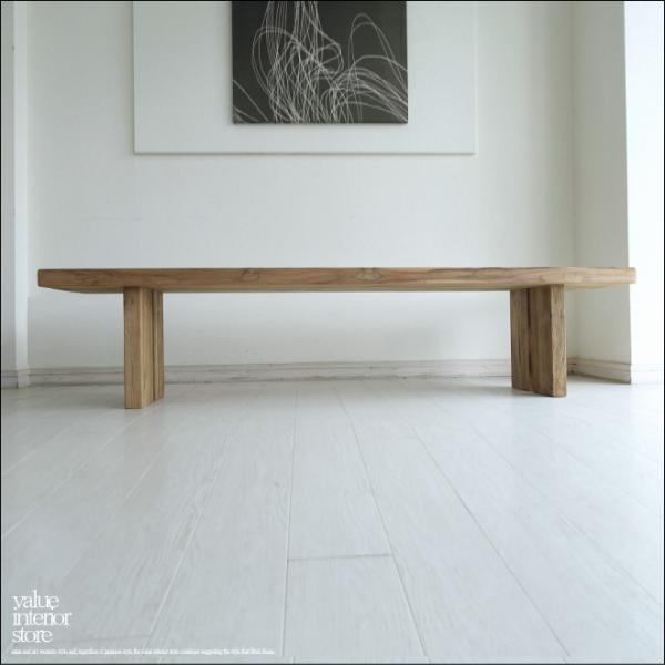 オールドチーク無垢材 大型ベンチN200cm 長椅子 古材家具 ダイニングベンチ 無垢材 ナチュラル...