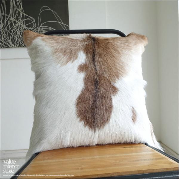 毛皮クッションカバー PUTI-05 天然皮革 北欧 本皮 レザー 正方形 手作り レトロ調 エスニ...