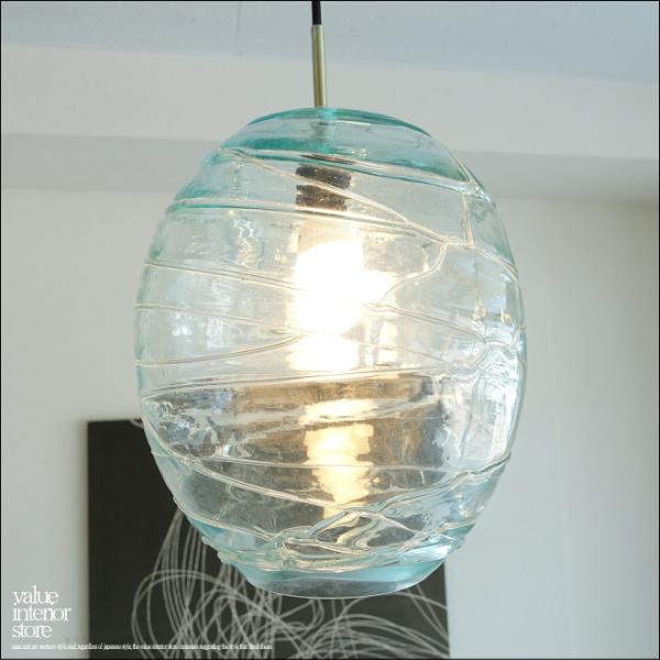 吹きガラスペンダントライトclcl-L 天井照明 照明器具 硝子ランプシェード 吊り下げ灯 明かり ...