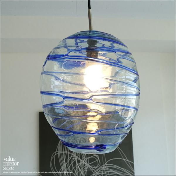 吹きガラスペンダントライトclbl-L 天井照明 照明器具 硝子ランプシェード 吊り下げ灯 明かり ...