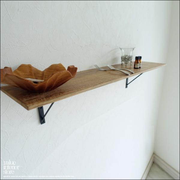 オールドチーク無垢材 ウォールシェルフHolt 棚板 古材シェルフ 壁掛けシェルフ キッチンラック ...