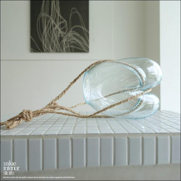 ハンギングフラワーベースNawa/L 花瓶 プリミティブガラスベース 壁掛け 花器 吹きガラス 手づ...