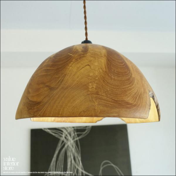 チーク無垢材 ペンダントライトkugel/10 天井照明 照明器具 ランプシェード 吊り下げ灯 明か...