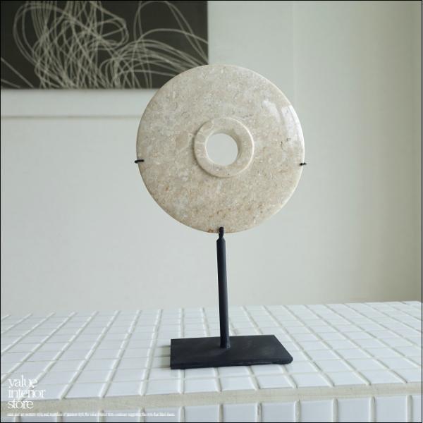 天然大理石オブジェCir/SS マーブル 置物 装飾 天然石アート 円形オブジェ カフェ装飾 飾り ...