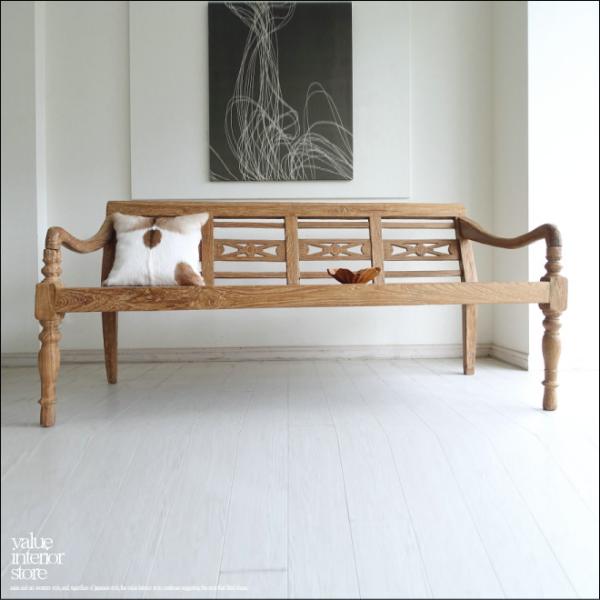 チーク無垢材 ヴィンテージソファBolt /N 長椅子 3人掛け トリプルソファ ソファー アンティ...