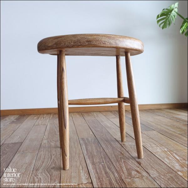 チーク無垢材 beansスツール / N02 椅子 イス ナチュラル カフェチェア 無垢材スツール ...