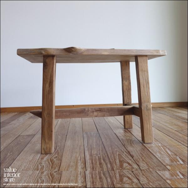 チーク無垢材 ベンチEN01 スツール 一枚板 椅子 イス 花台 プリミティブ ナチュラル 世界三大...