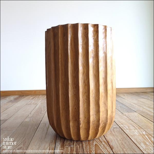 チーク総無垢材 スツールLS/N イス チェア 椅子 丸太スツール 花台 ナチュラル 素朴 削出し ...