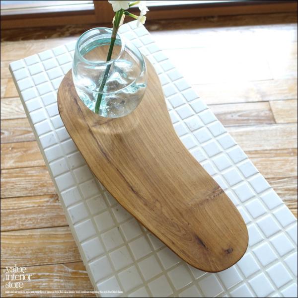 チーク無垢材 プリミティブトレイrfen/39.5cm ディスプレイトレイ 飾り台 花台 アクセサリ...