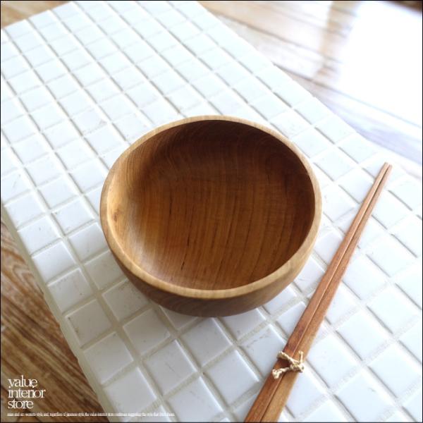 チークボウルL14cm サラダボウル お椀 菓子鉢 お皿 木製食器 ナチュラル 無垢材 手作り 天然...