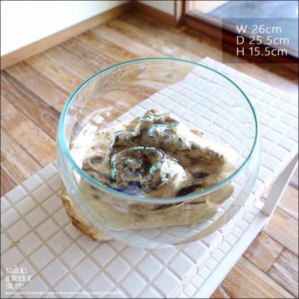 フラワーベースDome 花瓶 メダカ鉢 めだか鉢 プリミティブガラスベース 吹きガラス 手作り 一点...
