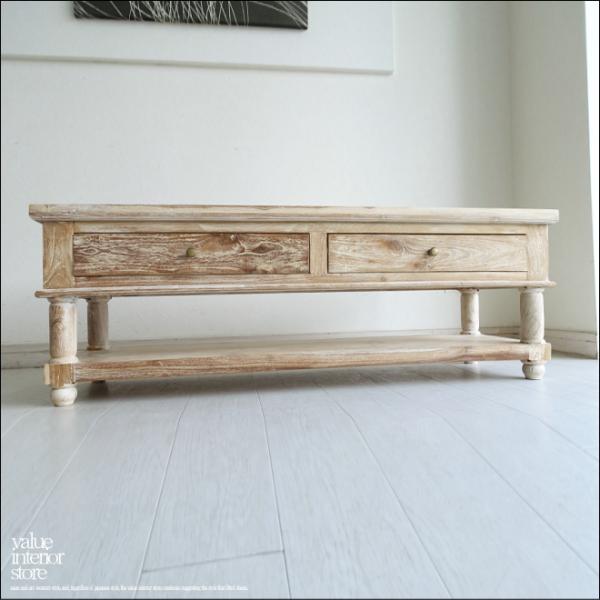 チーク無垢材 テレビボードADY/WW テレビ台 TVボード ローボード コンソールテーブル シャビ...