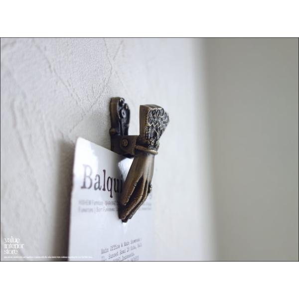 淑女のハンドクリップS 真鍮製クリップ レタークリップ 壁掛けブラスペーパークリップ 手型ホルダー ...