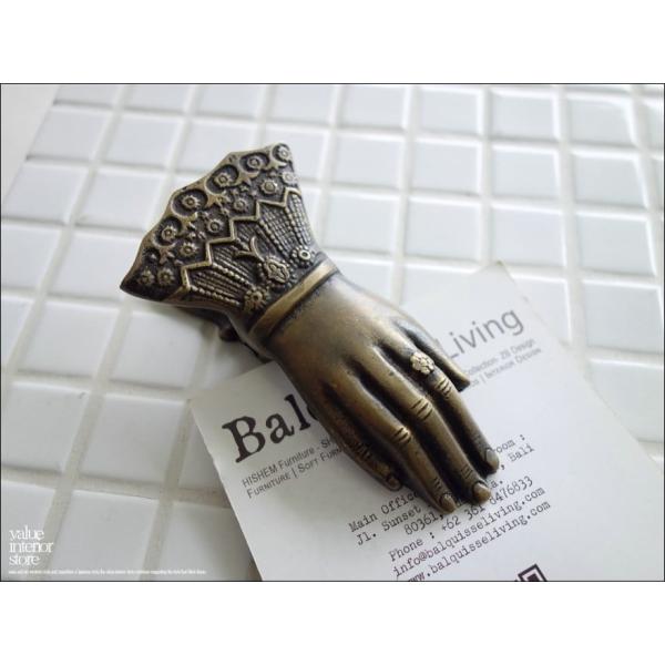 淑女のハンドクリップL 真鍮製クリップ レタークリップ 壁掛けブラスペーパークリップ 手型ホルダー ...