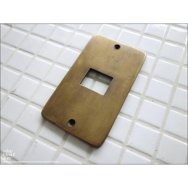 真鍮コンセントカバー1口用 スイッチカバー コンセントプレート スイッチプレート レトロ調 新品 ア...